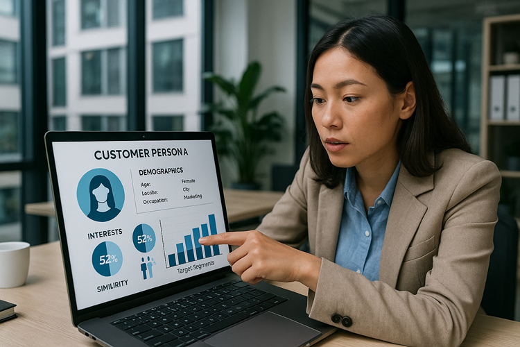 Analis menunjuk data persona