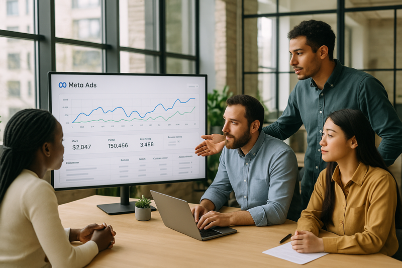 Diskusi tim digital marketing