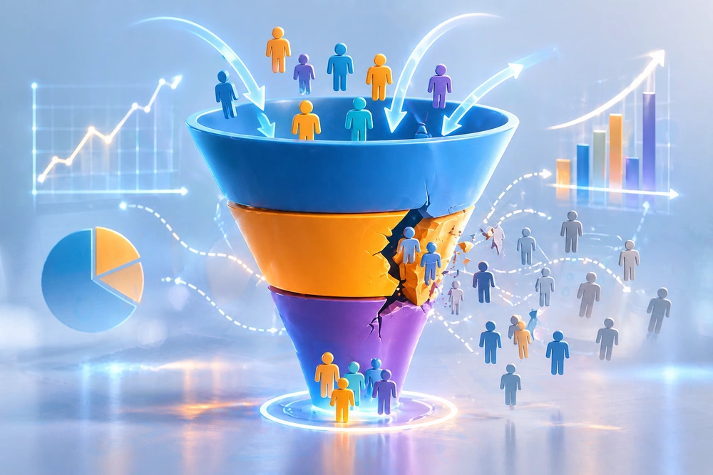 Gambaran journey marketing yang terputus