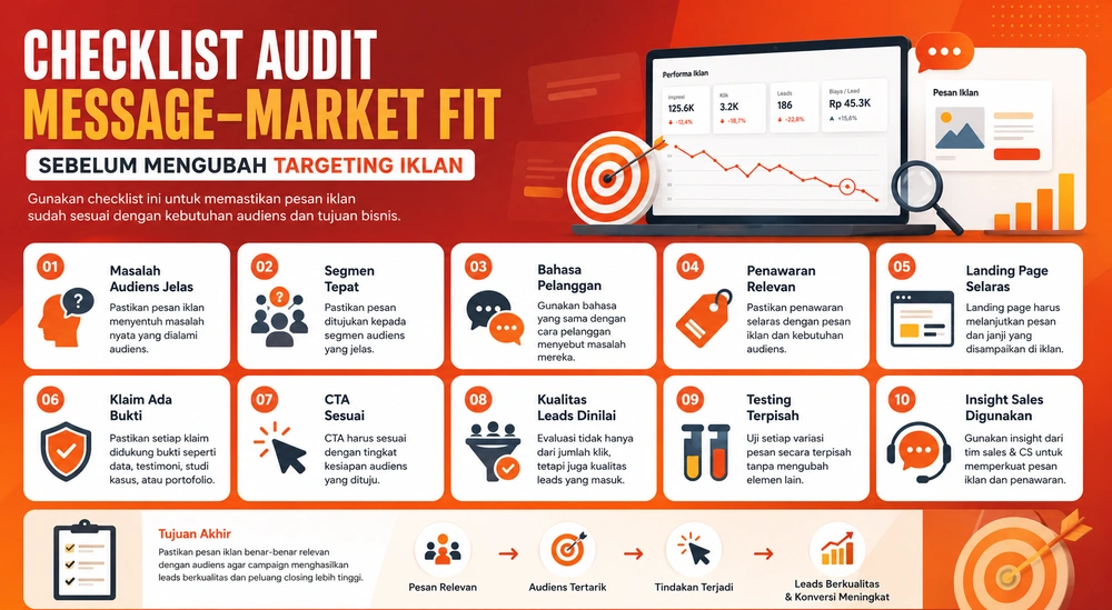 Checklist audit message-market fit