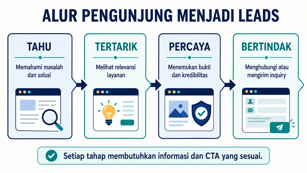 Alur pengunjung menjadi leads